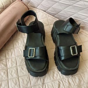 Chunky black sandals